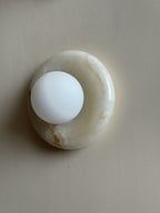 White Jade Wall Sconce with Glass Shade - view 4