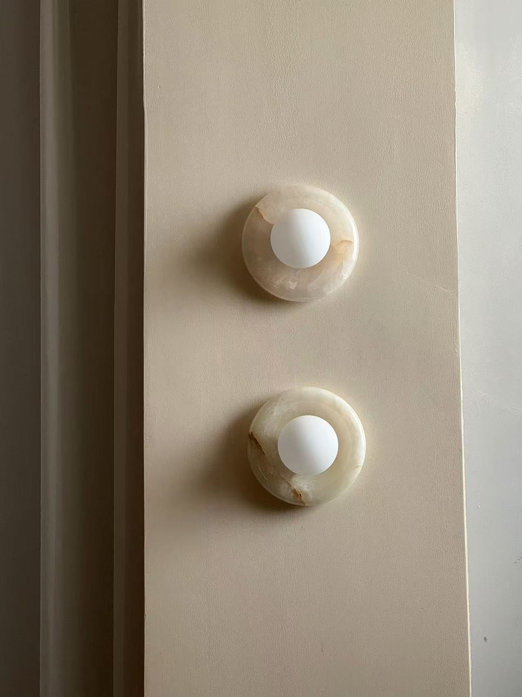 White Jade Wall Sconce with Glass Shade - view 5