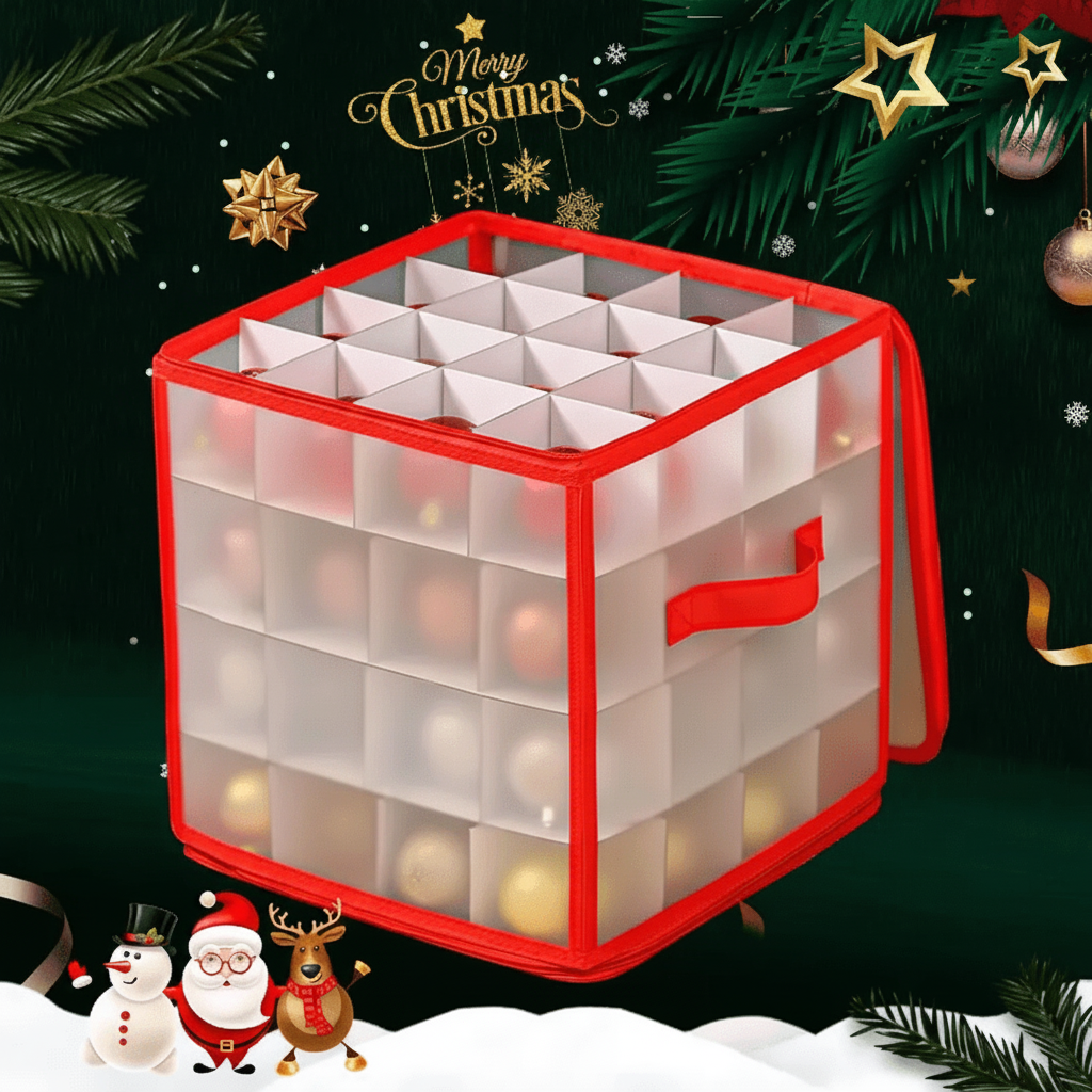 Ornament Storage Box Clear Plastic Christmas Decoration Organiser