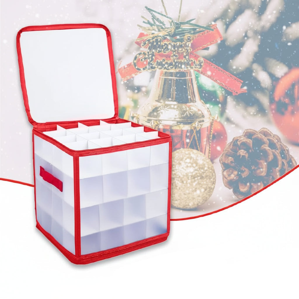 Ornament Storage Box Clear Plastic Christmas Decoration Organiser
