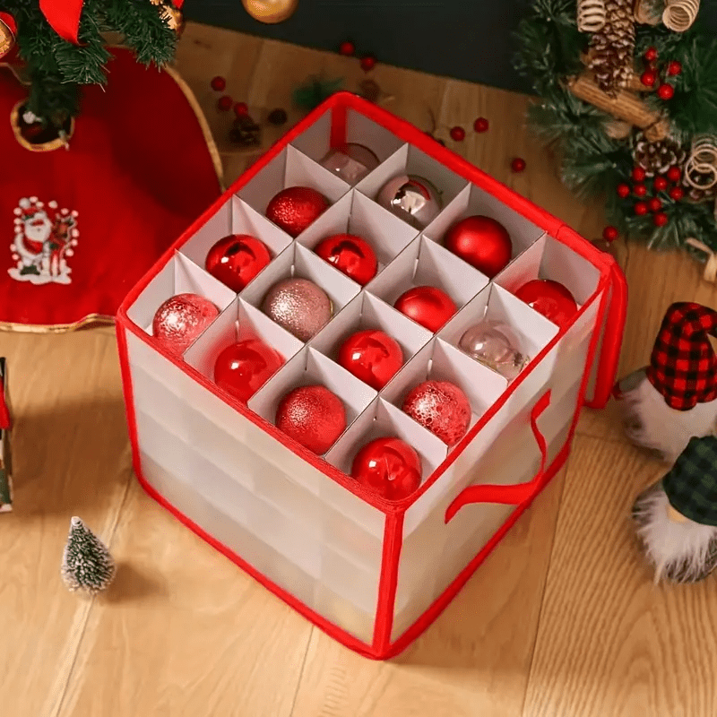 Ornament Storage Box Clear Plastic Christmas Decoration Organiser