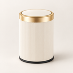 Oval Trash Can Press Top Compact Bathroom Home Storage