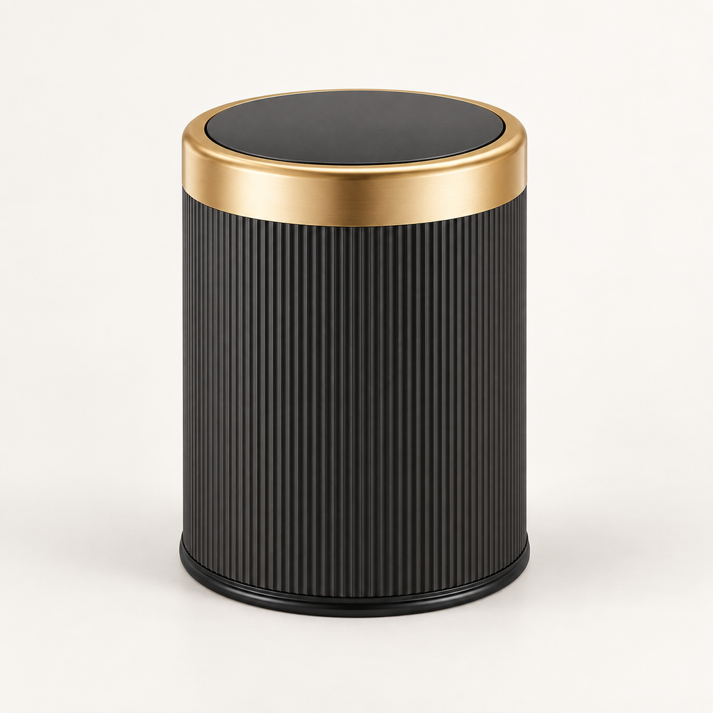Oval Trash Can Press Top Compact Bathroom Home Storage