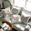 Spring Easter Cushion Covers, Set of 4 Floral Designs - product view 1