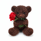 Plush Toy Valentine Bear Soft Rose Holding Stuffed Animal Gift