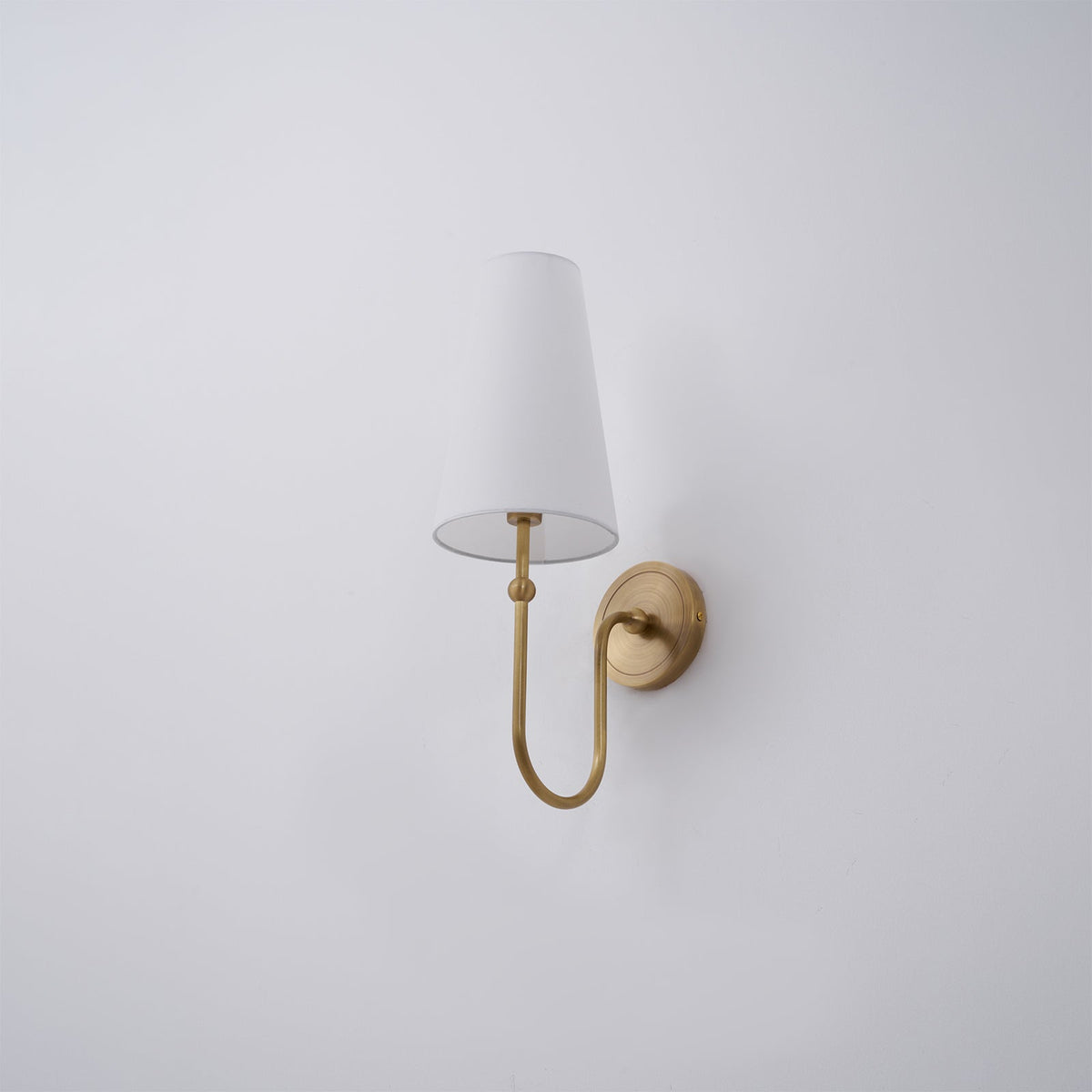 Antique Brass-Finish Wall Sconce with Fabric Shade - view 7
