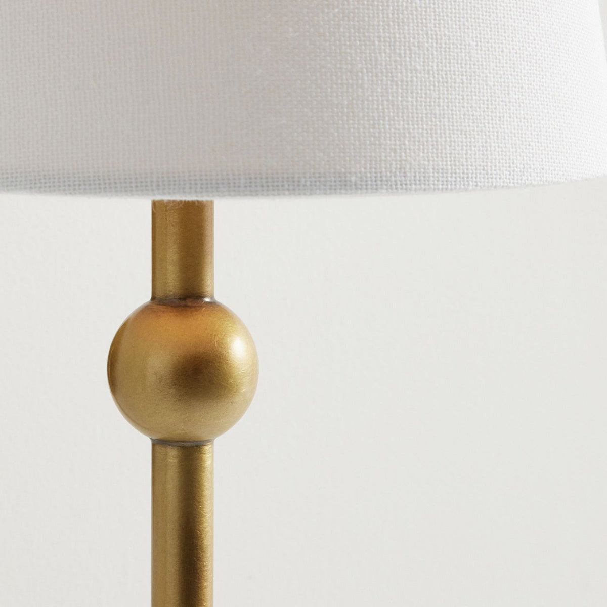 Antique Brass-Finish Wall Sconce with Fabric Shade - view 4