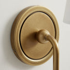 Antique Brass-Finish Wall Sconce with Fabric Shade - view 5