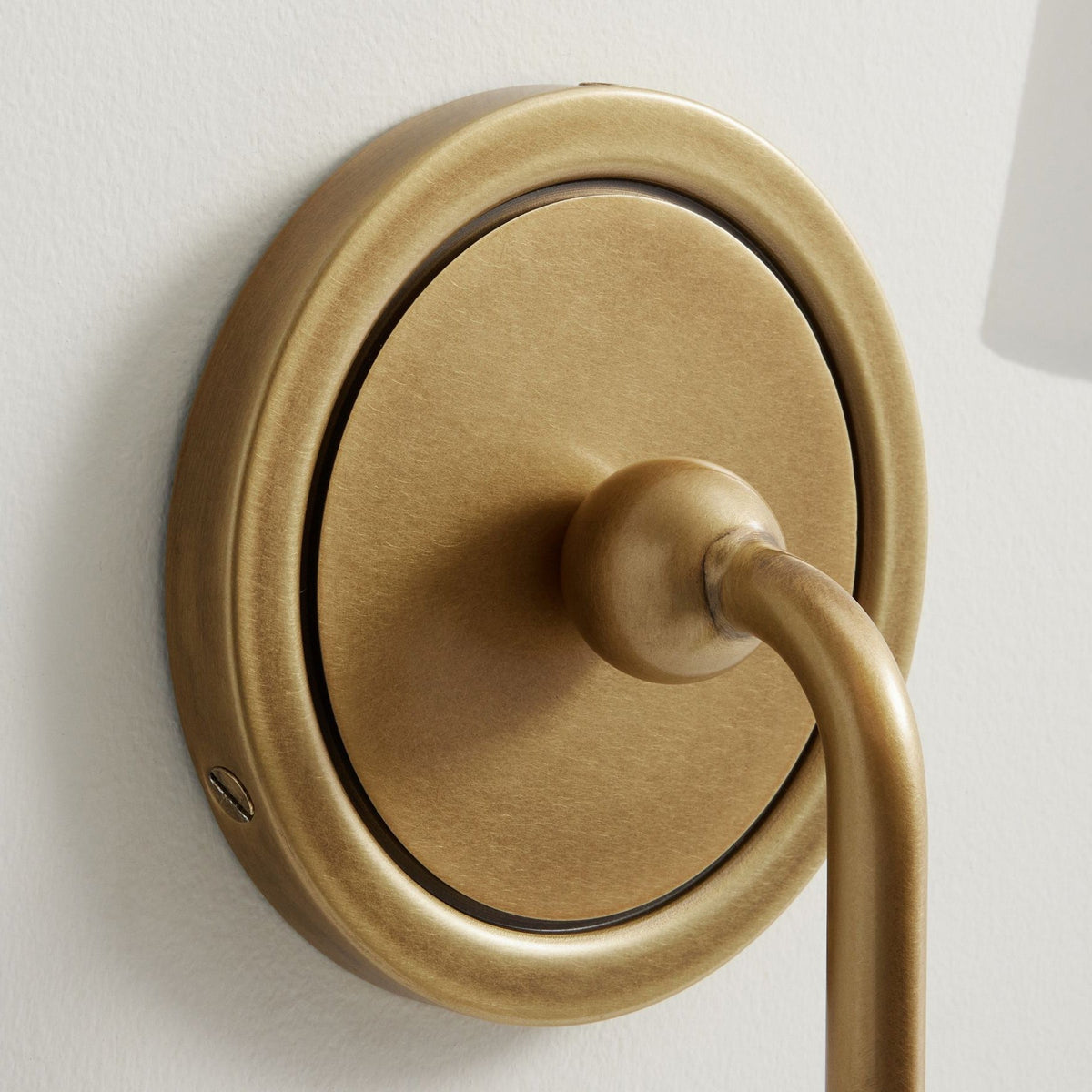 Antique Brass-Finish Wall Sconce with Fabric Shade - view 5
