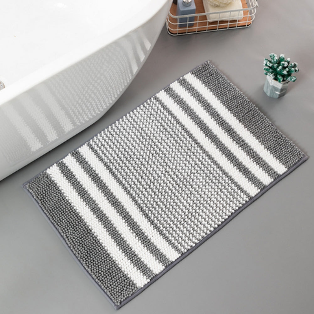 Striped Chenille Bath Mat – image 8