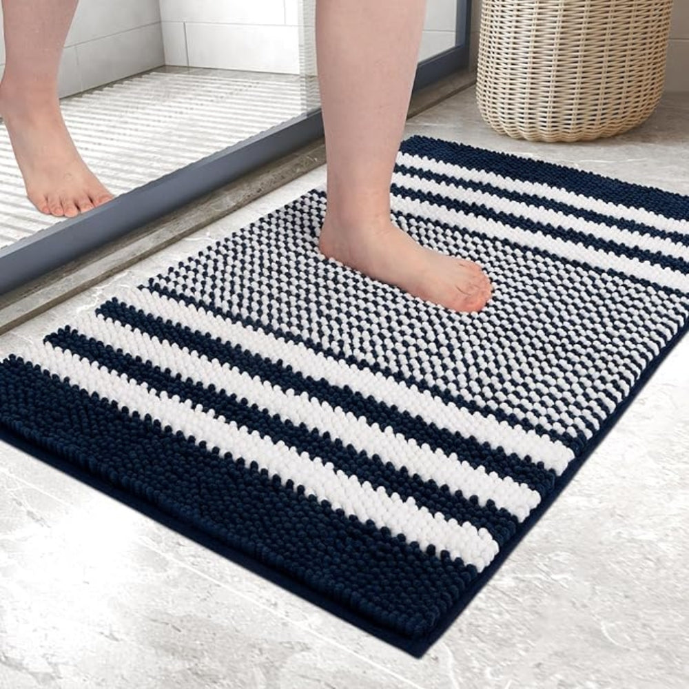 Striped Chenille Bath Mat – image 7