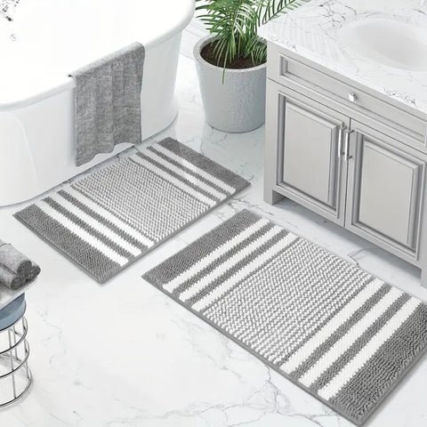 Striped Chenille Bath Mat – image 11