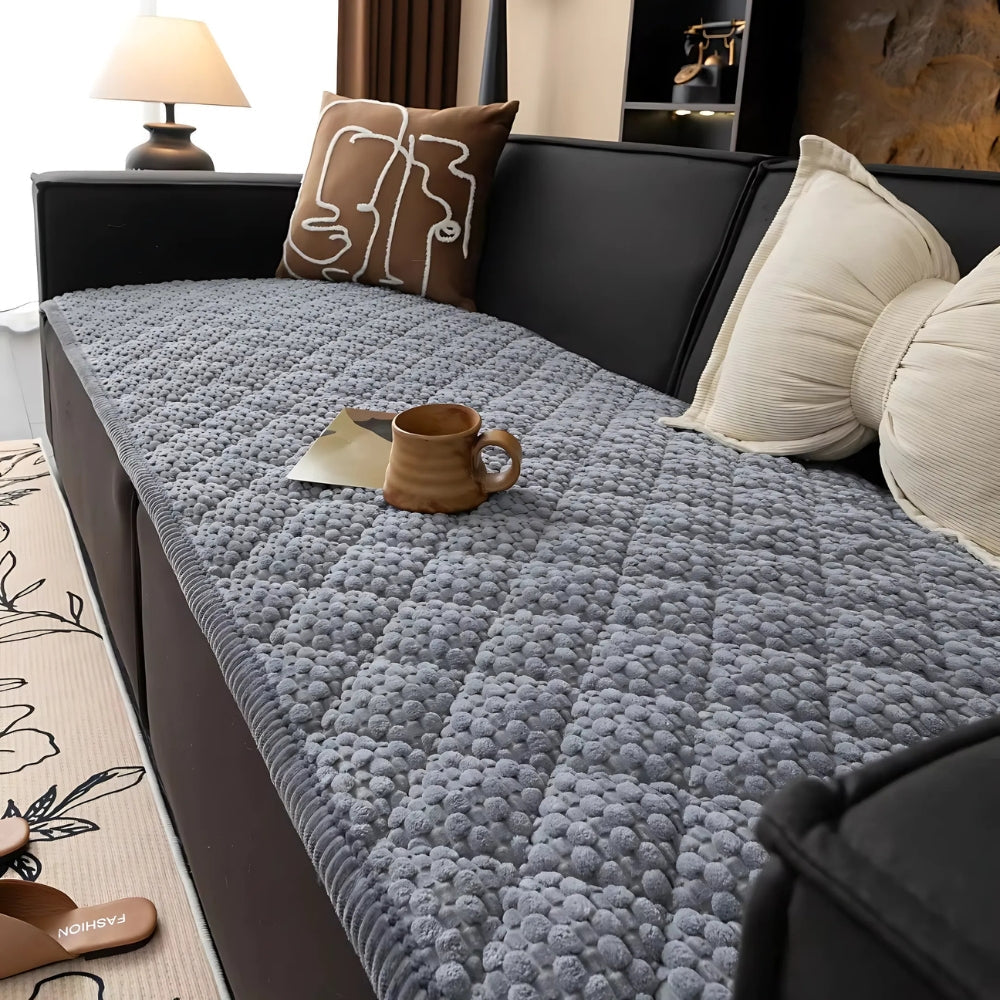 Quilted Sofa Cover — Grey Ease