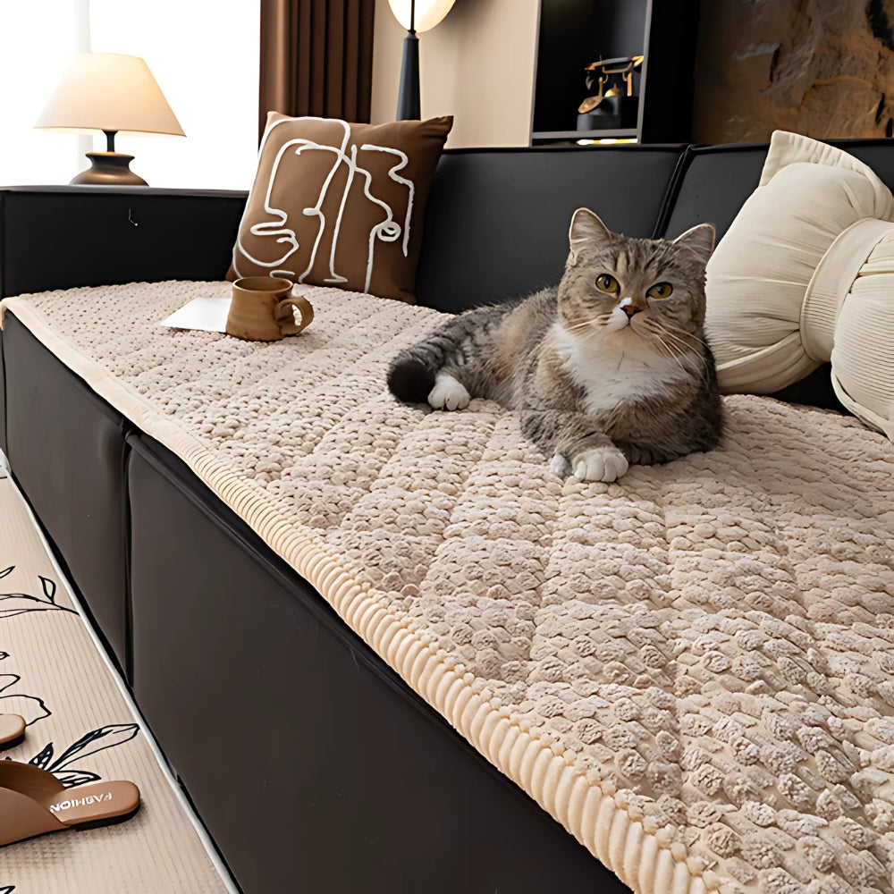 Quilted Sofa Cover — Beige Haven