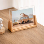 Acrylic Photo Frame with Wooden Base, Tabletop Display — product view 2
