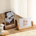 Acrylic Photo Frame with Wooden Base, Tabletop Display — product view 9