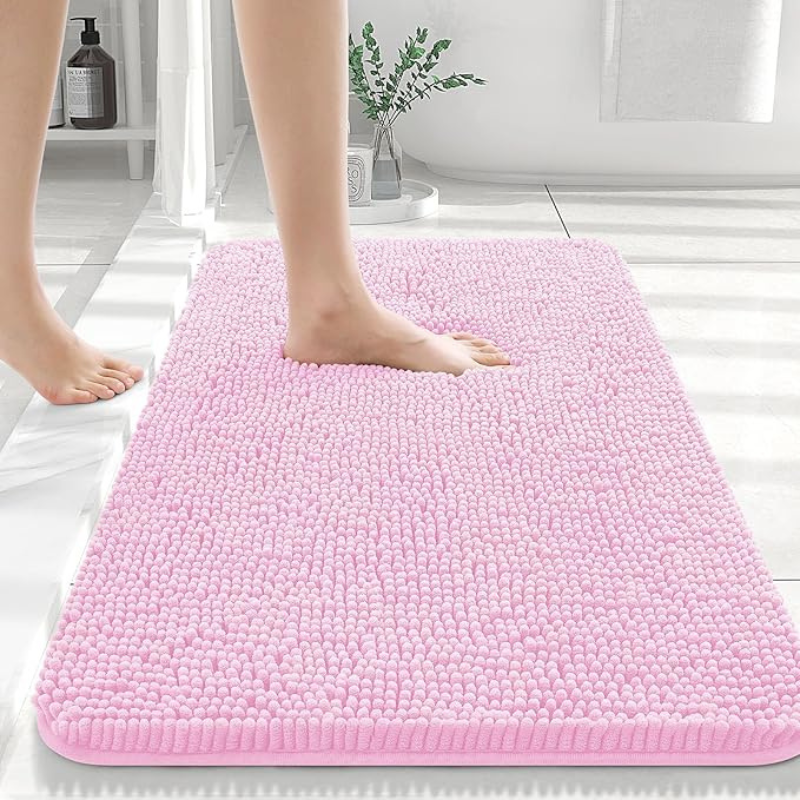 Chenille Bath Mat with Non-Slip PVC Backing - product view 5