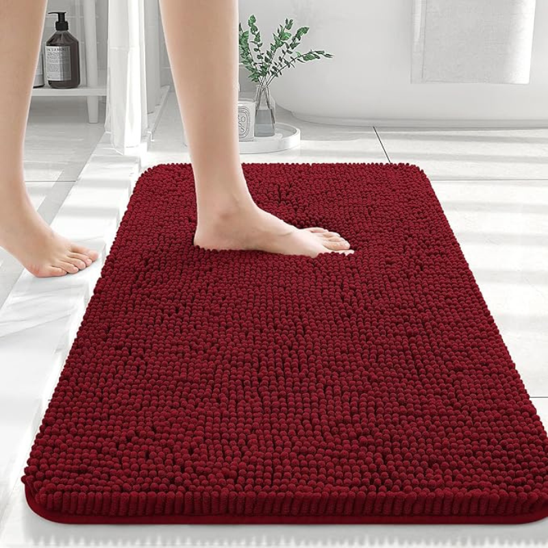 Chenille Bath Mat with Non-Slip PVC Backing - product view 6