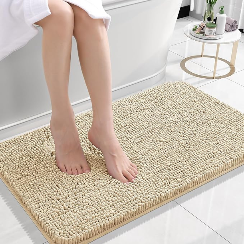 Chenille Bath Mat with Non-Slip PVC Backing - product view 1