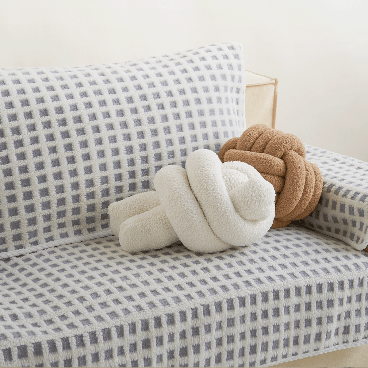 Twisted Knot Plush Cushion, 50.8 x 27.94 cm - product view 3