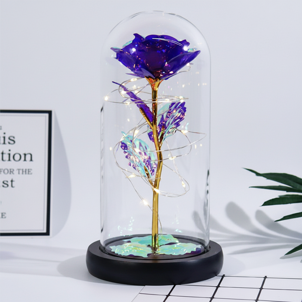 Rose Figure Display Glass Dome Gift Decoration