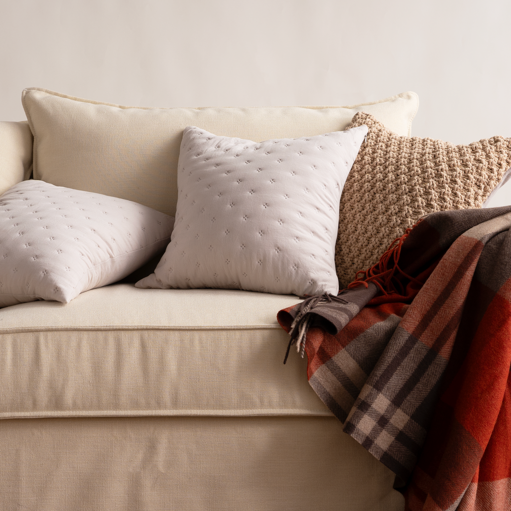 Quilted Cushion Covers with Geometric Stitching, Set of 2 - product view 12