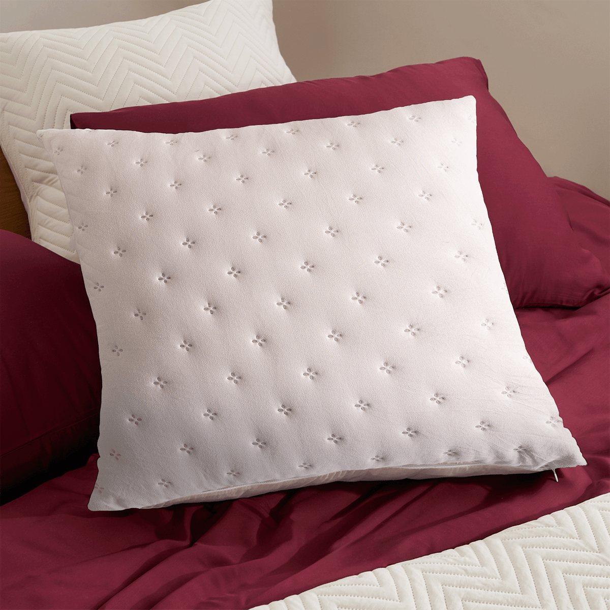Quilted Cushion Covers with Geometric Stitching, Set of 2 - product view 14