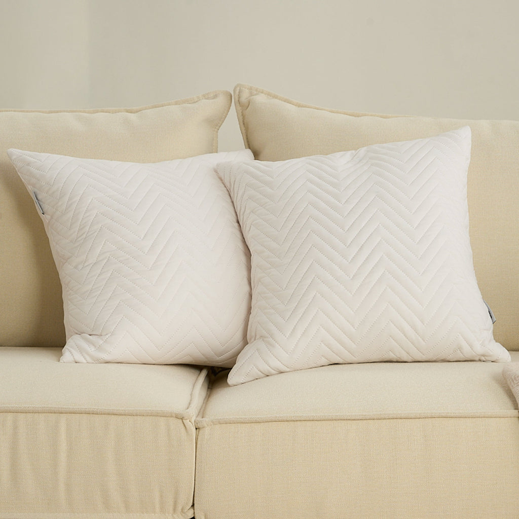 Quilted Cushion Covers with Geometric Stitching, Set of 2 - product view 15