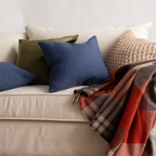 Quilted Cushion Covers with Geometric Stitching, Set of 2 - product view 3