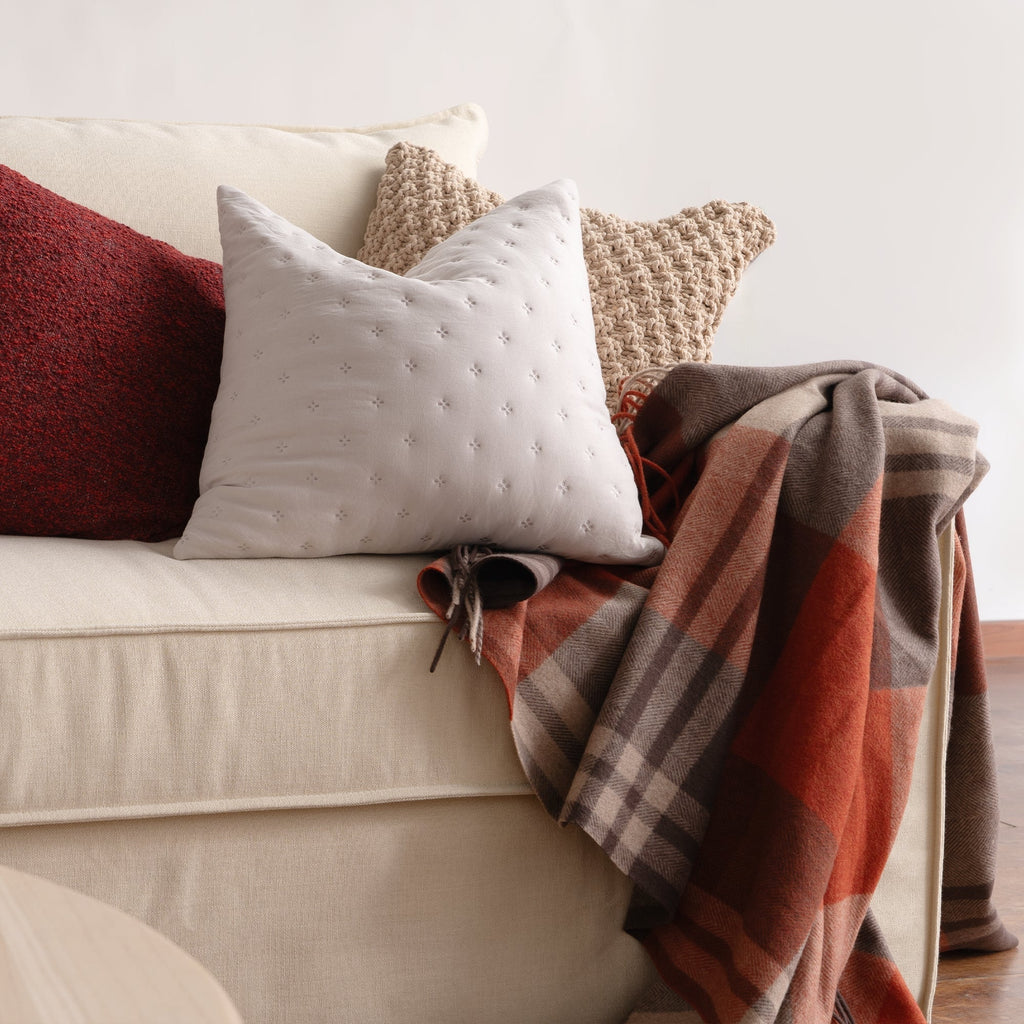 Quilted Cushion Covers with Geometric Stitching, Set of 2 - product view 9