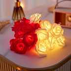 String Lights Rose Flower Battery Powered Romantic Decor