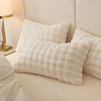 Large Ribbed Faux Fur Cushion Cover – image 6