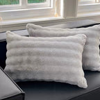 Large Ribbed Faux Fur Cushion Cover – image 2