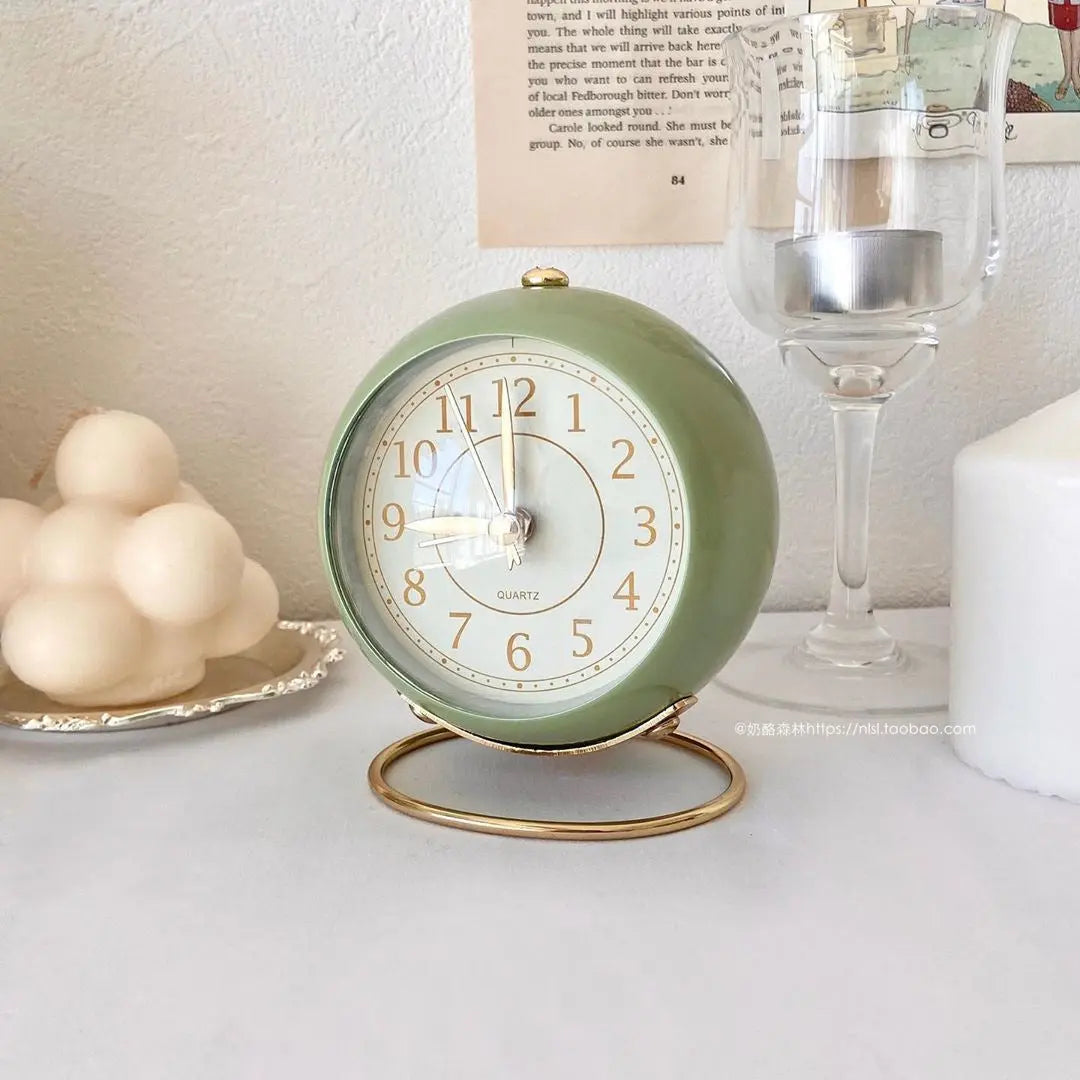Retro Vintage Style Gold Accent Alarm Clock