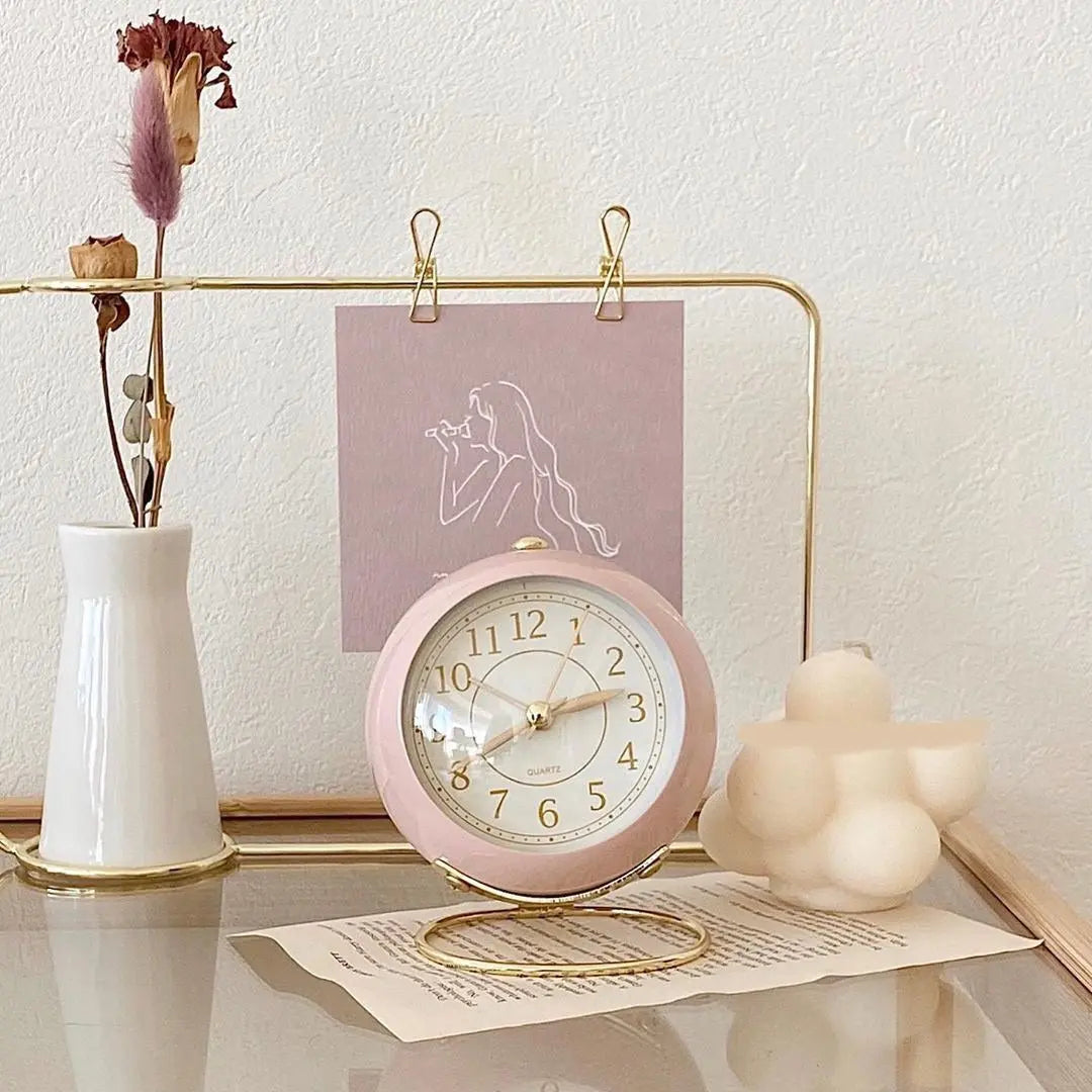 Retro Vintage Style Gold Accent Alarm Clock