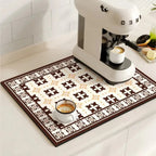 Absorbent Coffee Bar Mat — Tile Cream