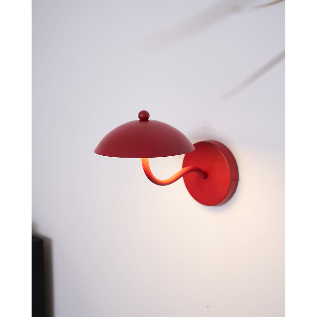 Coloured Metal LED Wall Sconce, Compact Curved Design - view 22