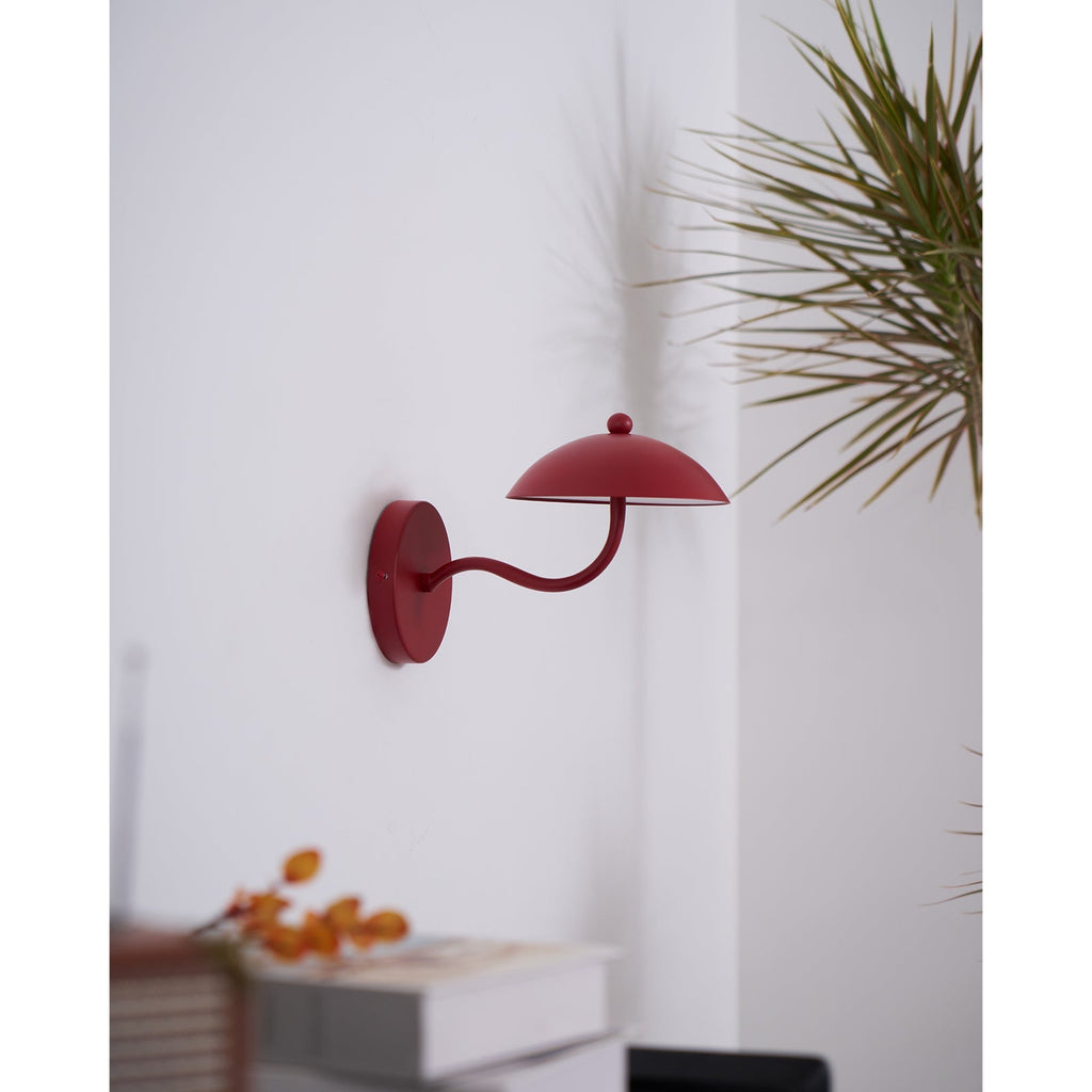 Coloured Metal LED Wall Sconce, Compact Curved Design - view 17
