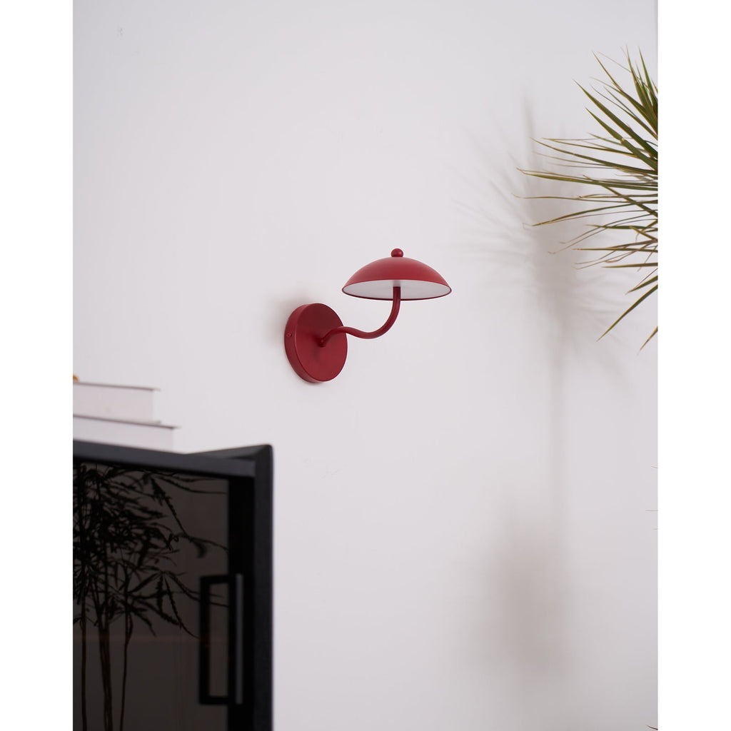 Coloured Metal LED Wall Sconce, Compact Curved Design - view 18