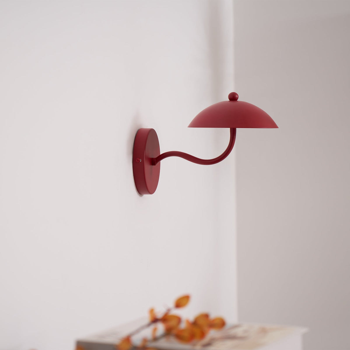 Coloured Metal LED Wall Sconce, Compact Curved Design - view 5