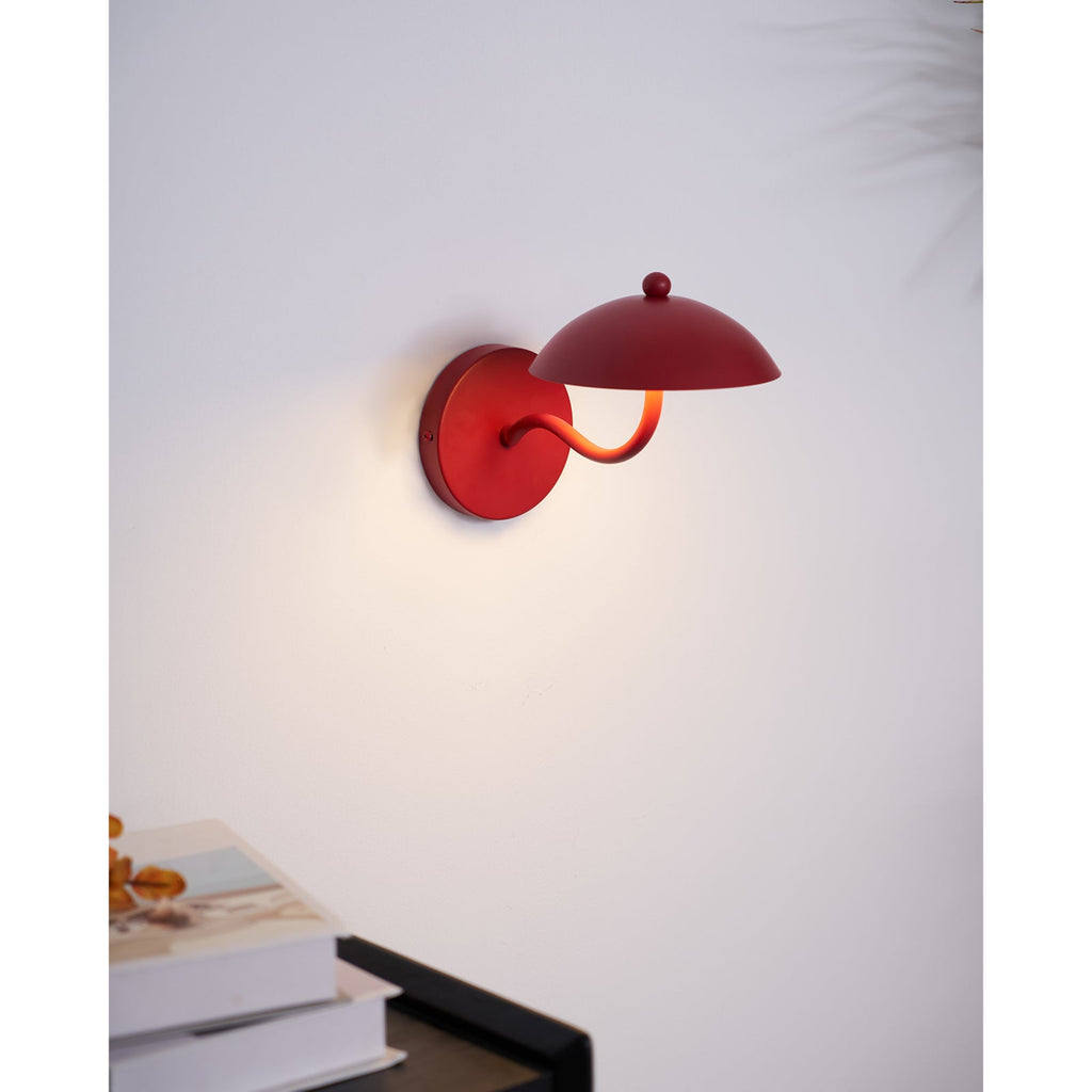 Coloured Metal LED Wall Sconce, Compact Curved Design - view 19