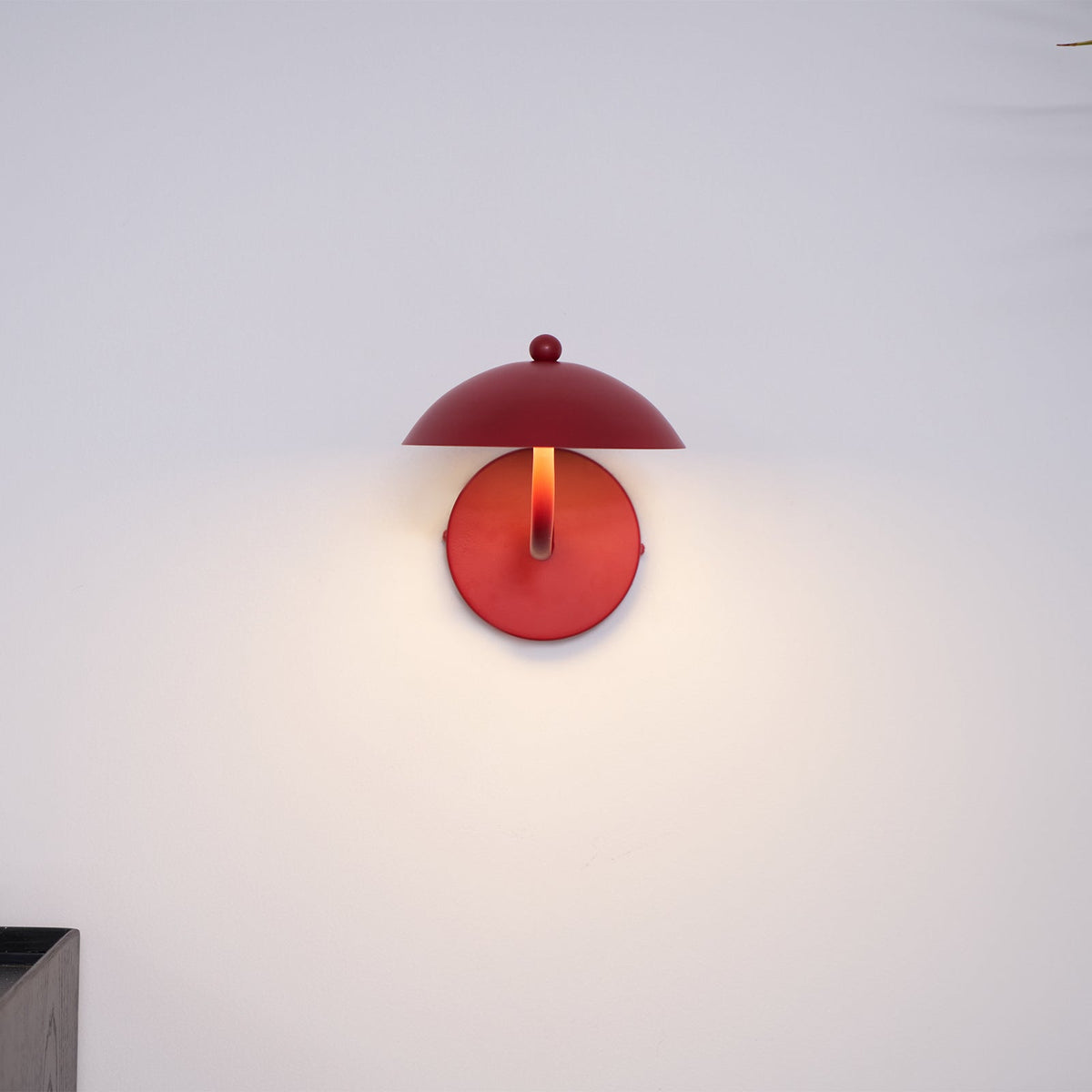 Coloured Metal LED Wall Sconce, Compact Curved Design - view 6