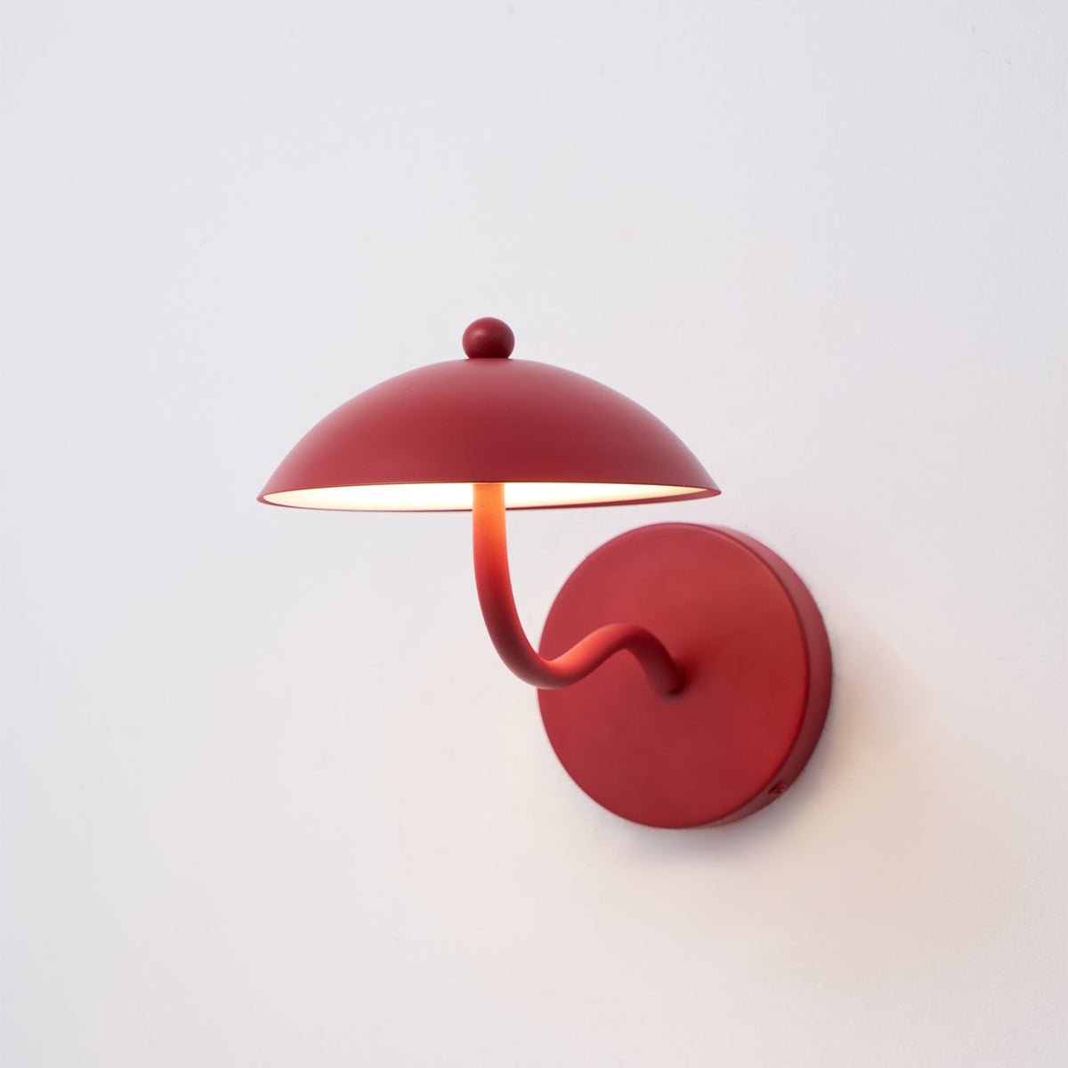 Coloured Metal LED Wall Sconce, Compact Curved Design - view 26