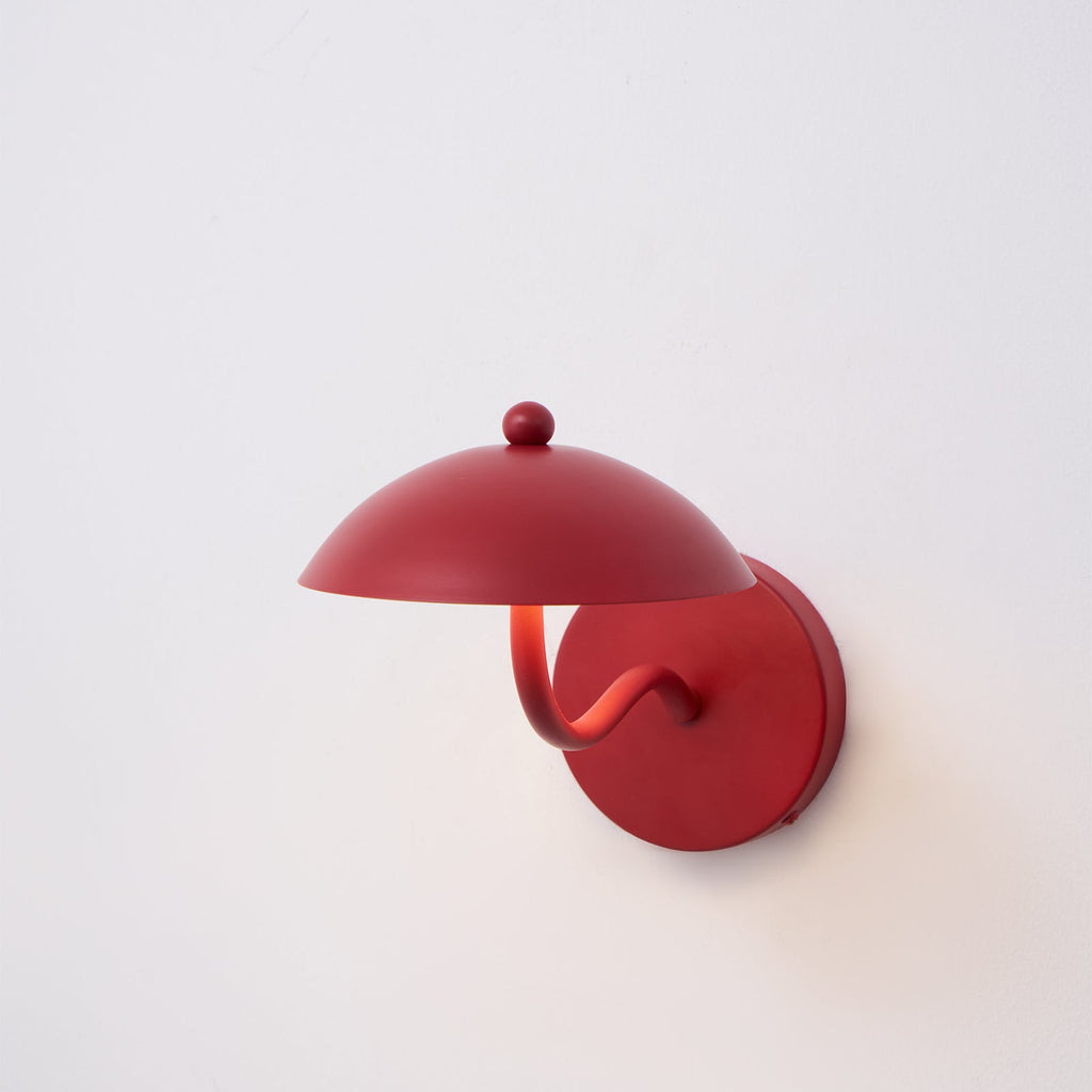 Coloured Metal LED Wall Sconce, Compact Curved Design - view 24
