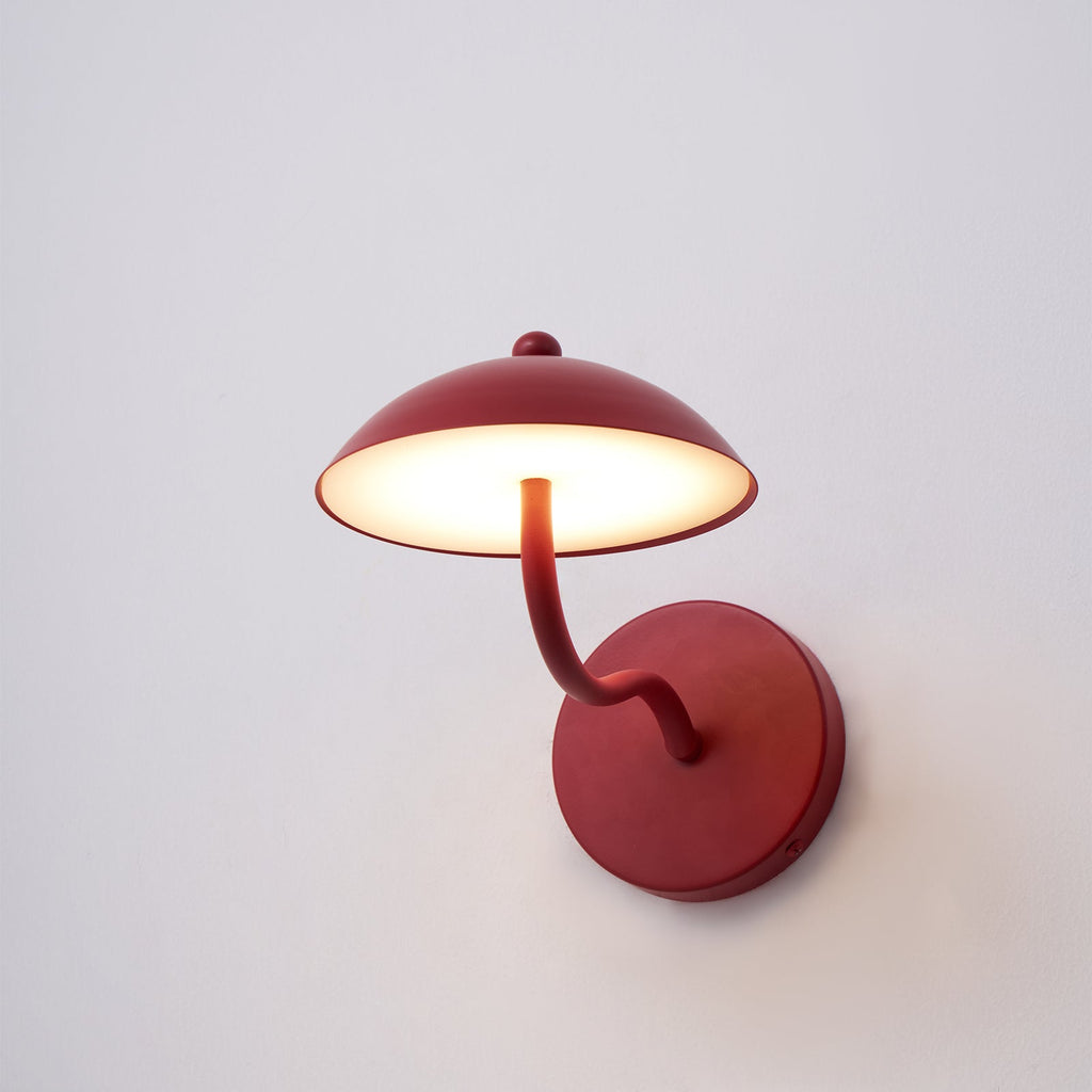 Coloured Metal LED Wall Sconce, Compact Curved Design - view 27