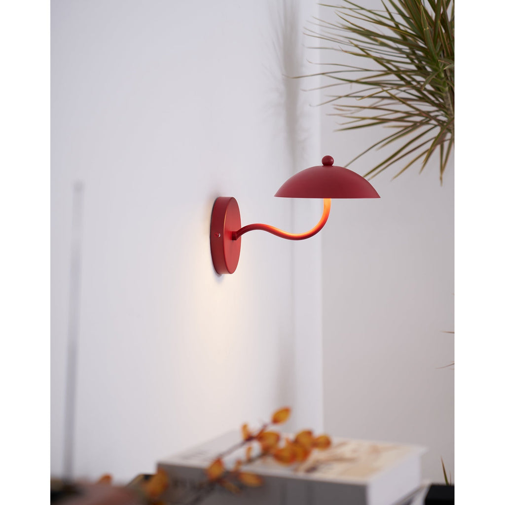 Coloured Metal LED Wall Sconce, Compact Curved Design - view 21