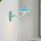 Coloured Metal LED Wall Sconce, Compact Curved Design - view 8