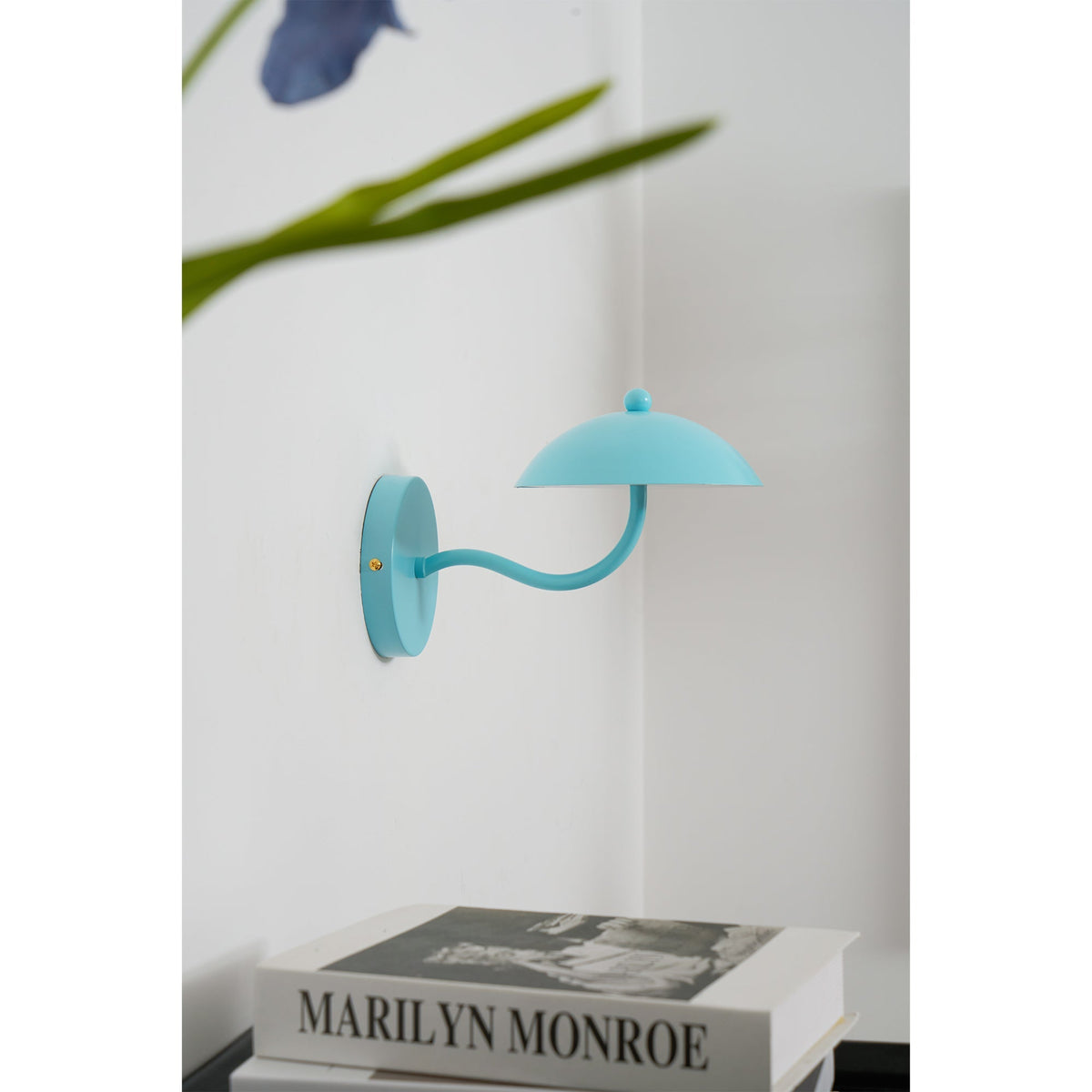 Coloured Metal LED Wall Sconce, Compact Curved Design - view 15