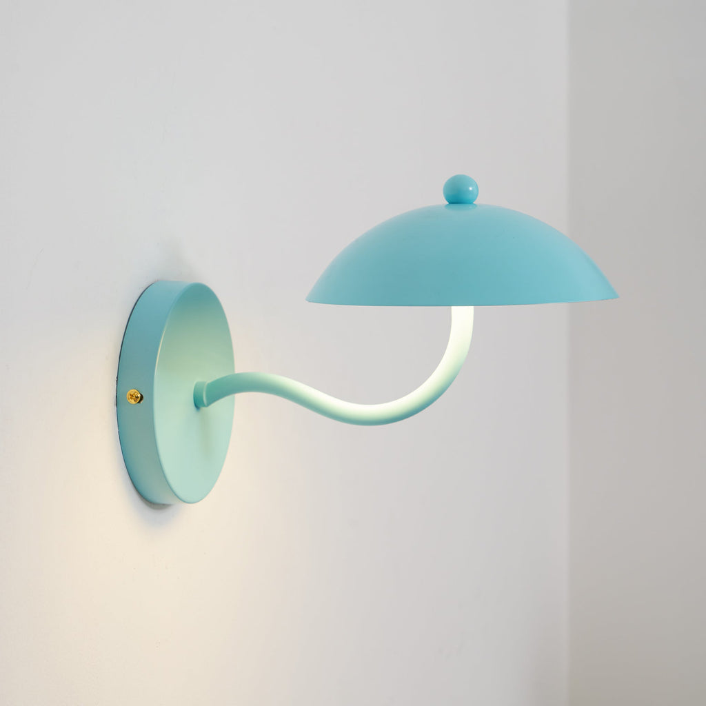 Coloured Metal LED Wall Sconce, Compact Curved Design - view 33