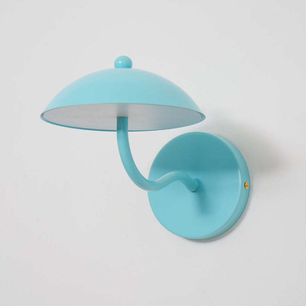 Coloured Metal LED Wall Sconce, Compact Curved Design - view 35